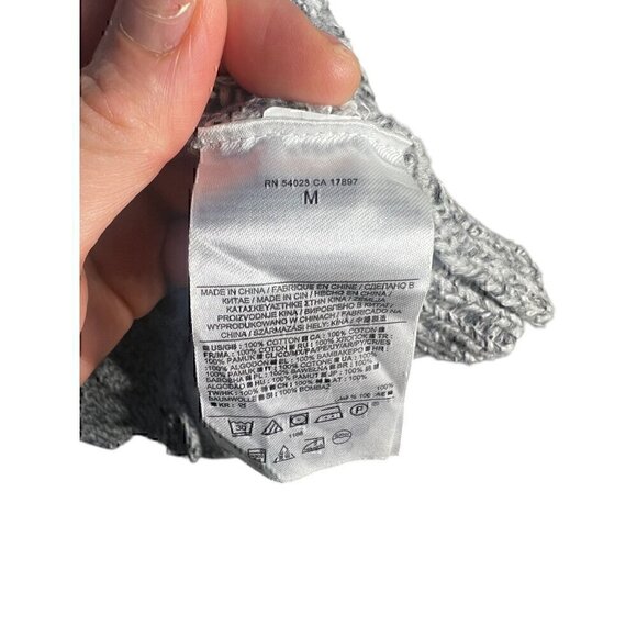 Banana Republic Mens Shawl Collar Cardigan Sweater M Gray Knit Cotton - Picture 3 of 5